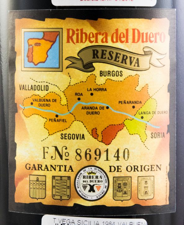 1984 Vega-Sicilia Valbuena 5º Ribera del Duero tinto