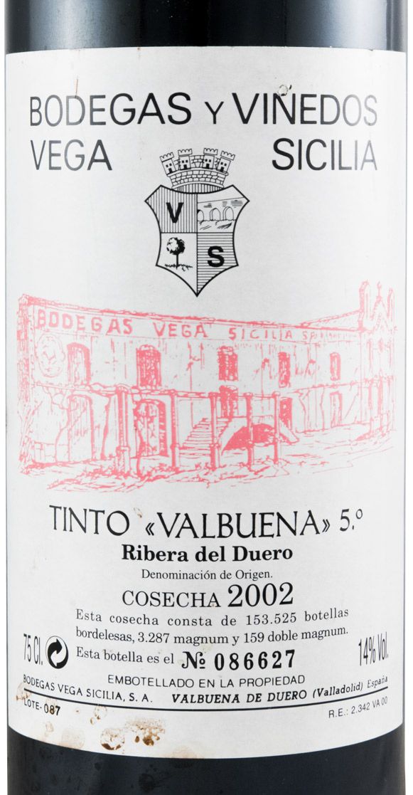 2002 Vega-Sicilia Valbuena 5º Ribera del Duero tinto