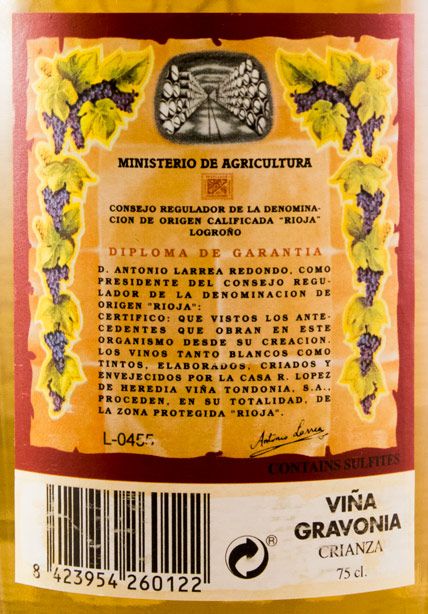2007 López de Heredia Viña Gravonia Crianza branco