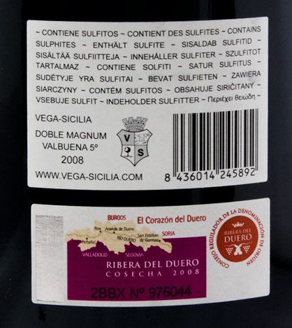 2008 Vega-Sicilia Valbuena 5º Ribera del Duero tinto 3L