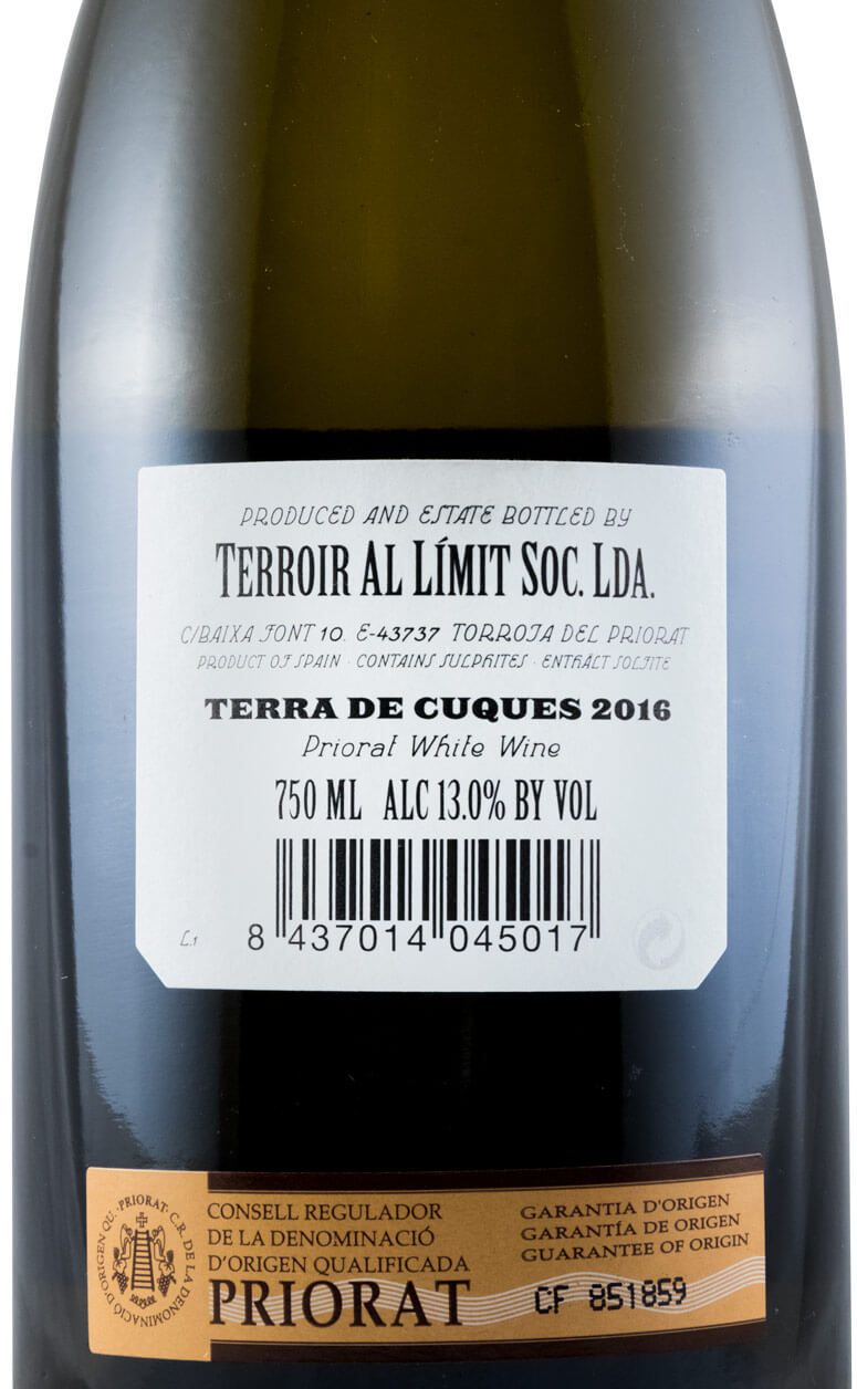 2016 Terroir al Límit Terra de Cuques Priorat branco