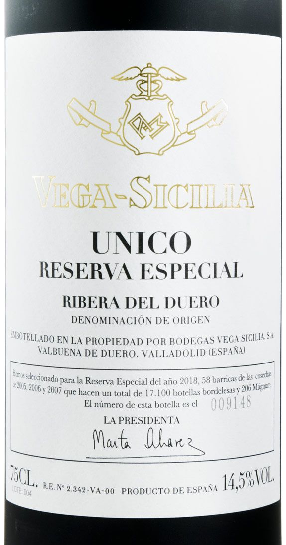2018 Vega-Sicilia Unico Reserva Especial Ribera del Duero red