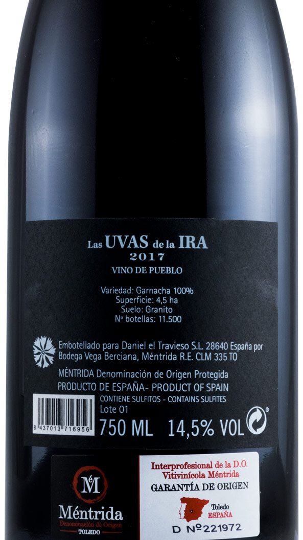 2017 Daniel Landi Las Uvas de La Ira Méntrida tinto