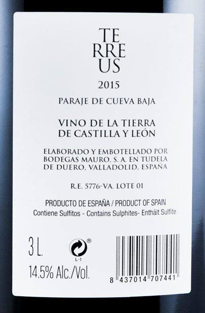 2015 Bodegas Mauro Terreus Paraje de Cueva Baja tinto 3L
