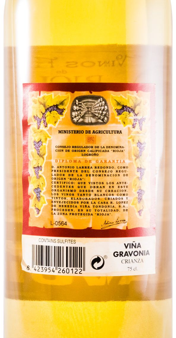 2010 López de Heredia Viña Gravonia Crianza branco