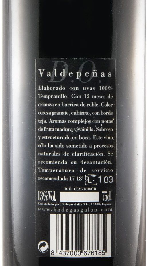2000 Bodegas Galan Vina Luparia Reserva tinto