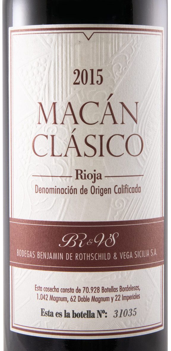 2015 Benjamin de Rothschild & Vega-Sicilia Macán Clásico Rioja tinto