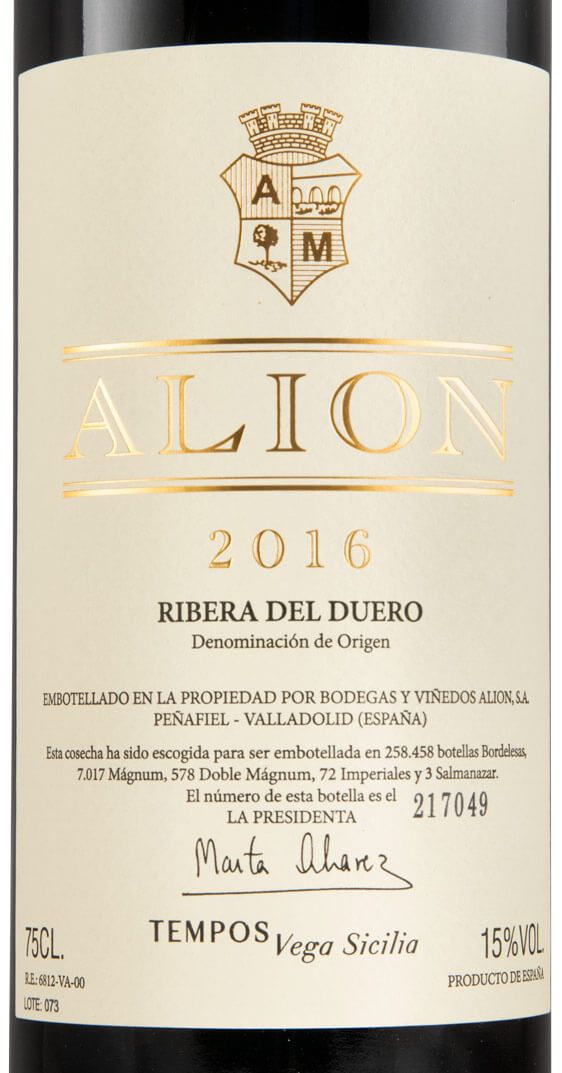 2016 Alión Cosecha Ribera del Duero tinto