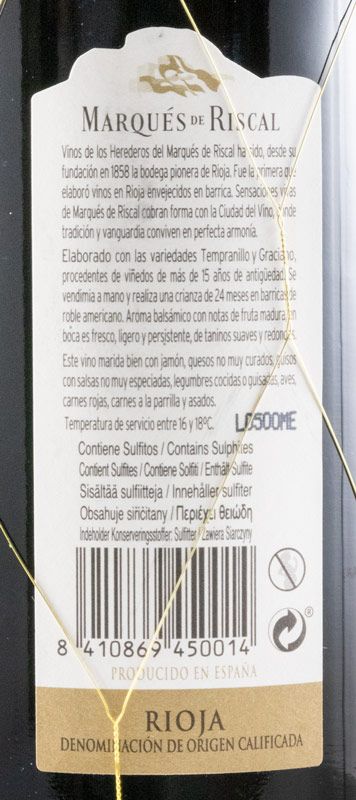 2015 Marqués de Riscal Reserva Rioja tinto