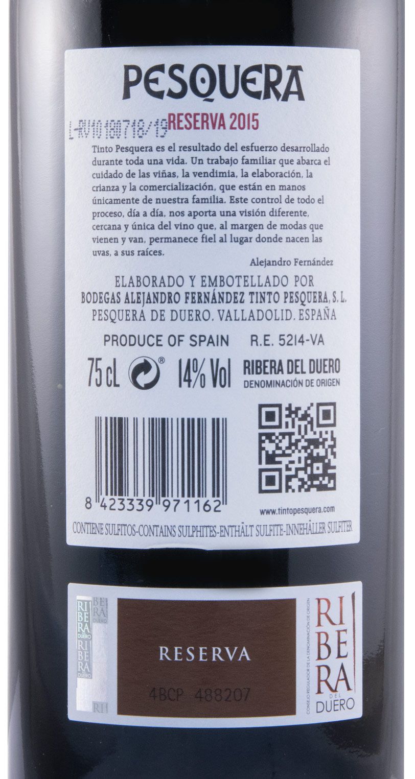 2015 Pesquera Reserva Ribera del Duero red