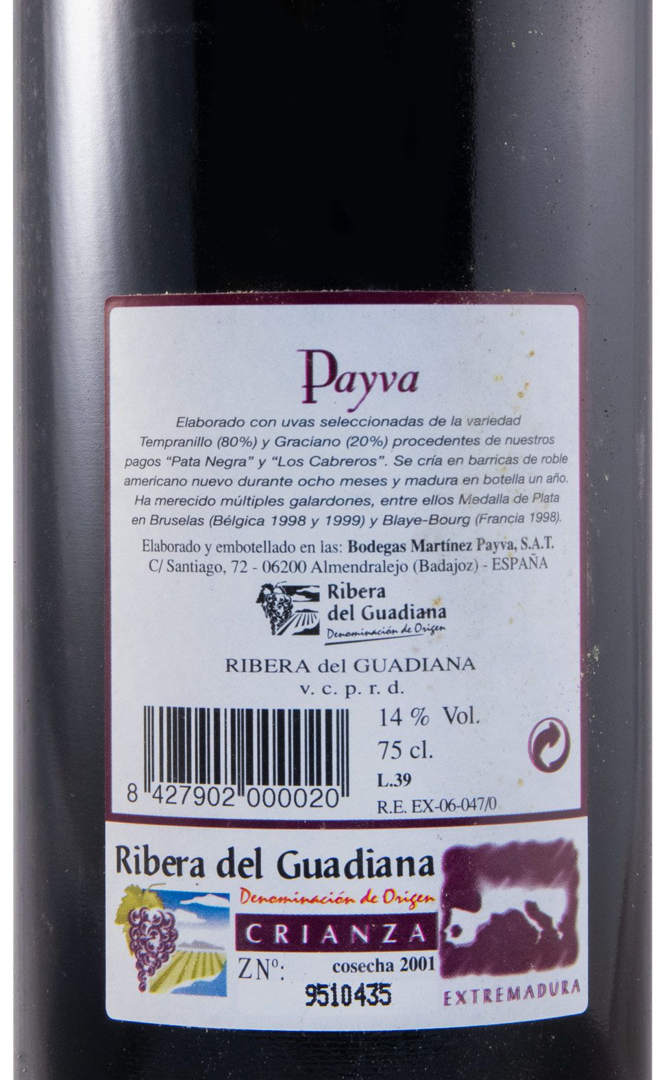 2001 Payva Crianza tinto
