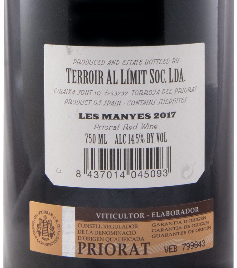 2017 Terroir al Límit Les Manyes Priorat red