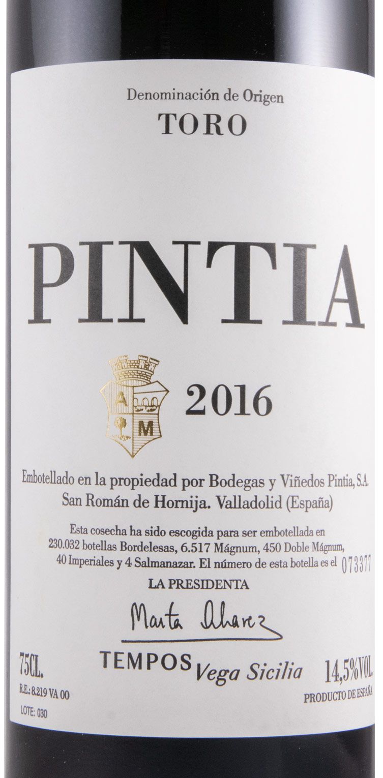 2016 Pintia Toro red
