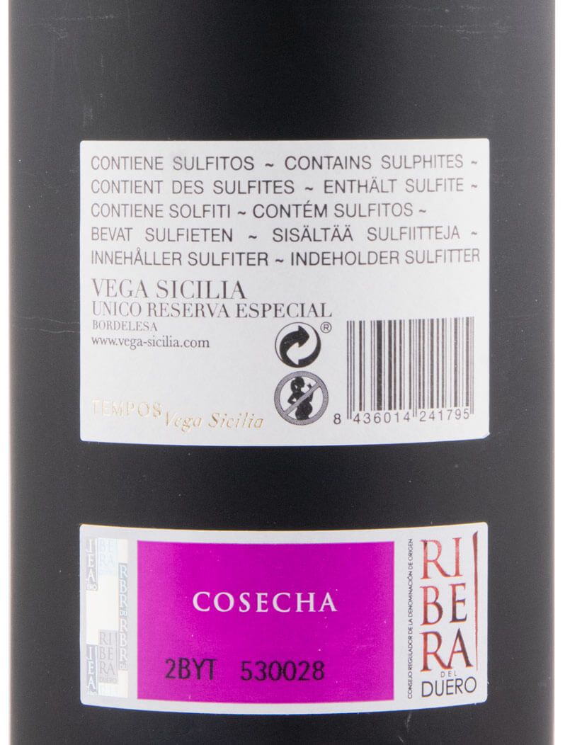 Vega-Sicilia Unico Reserva Especial Ribera del Duero 2019 Release tinto