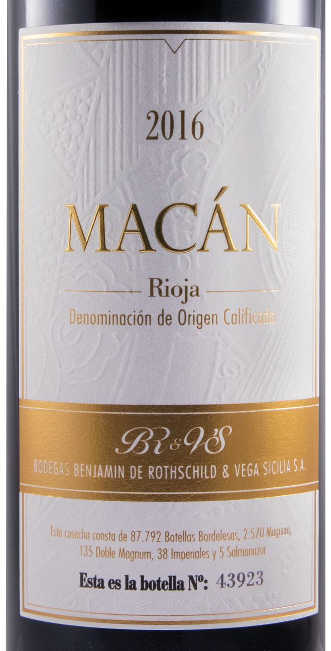 2016 Benjamin de Rothschild & Vega-Sicilia Macán Rioja red