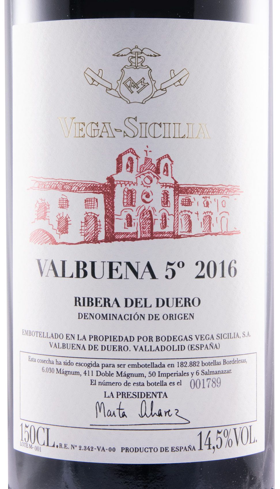 2016 Vega-Sicilia Valbuena 5 Ribera del Duero red 1.5L