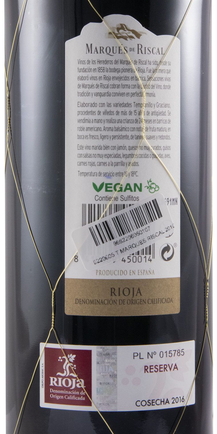 2016 Marqués de Riscal Reserva Rioja tinto