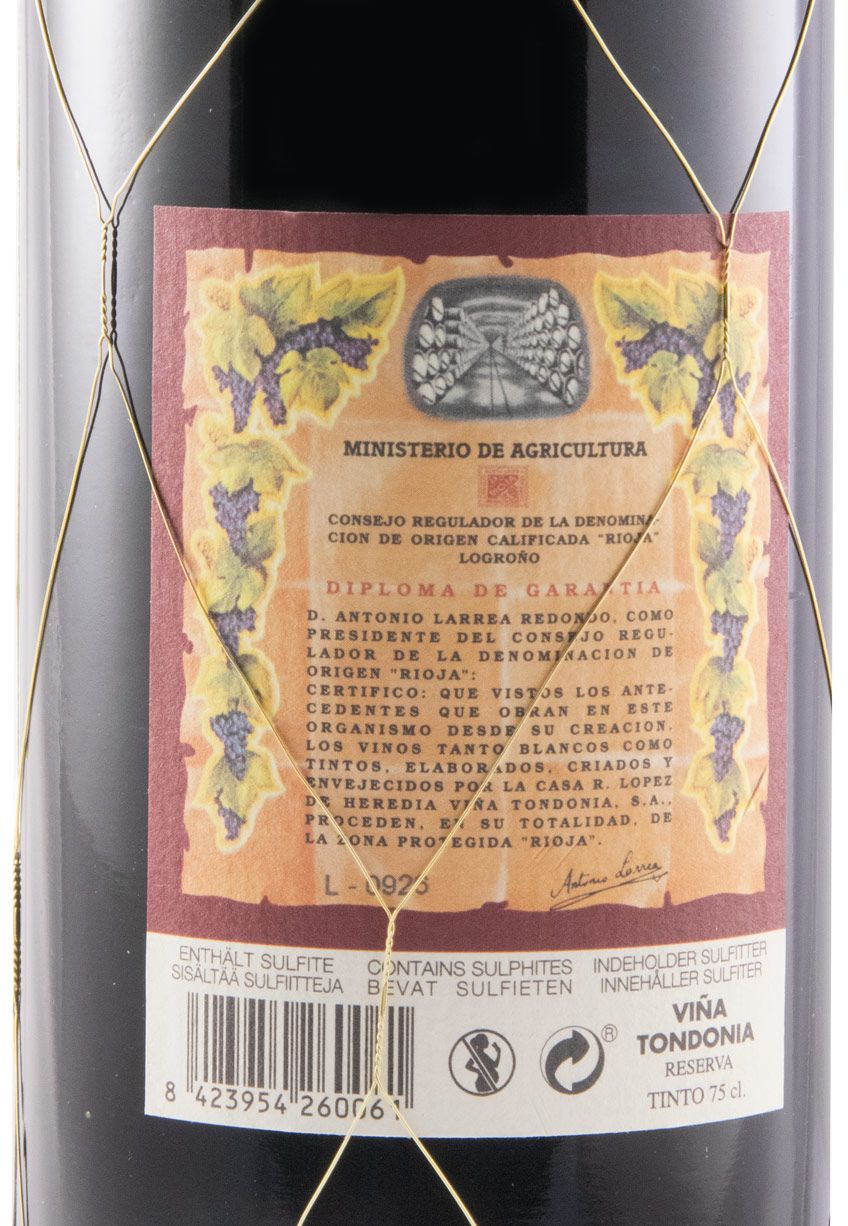 2009 López de Heredia Viña Tondonia Reserva Rioja tinto