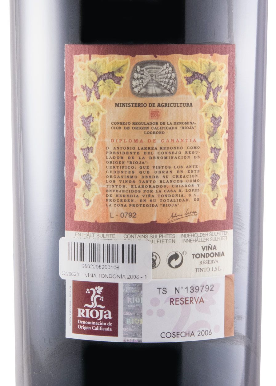 2006 López de Heredia Viña Tondonia Reserva Rioja tinto 1,5L