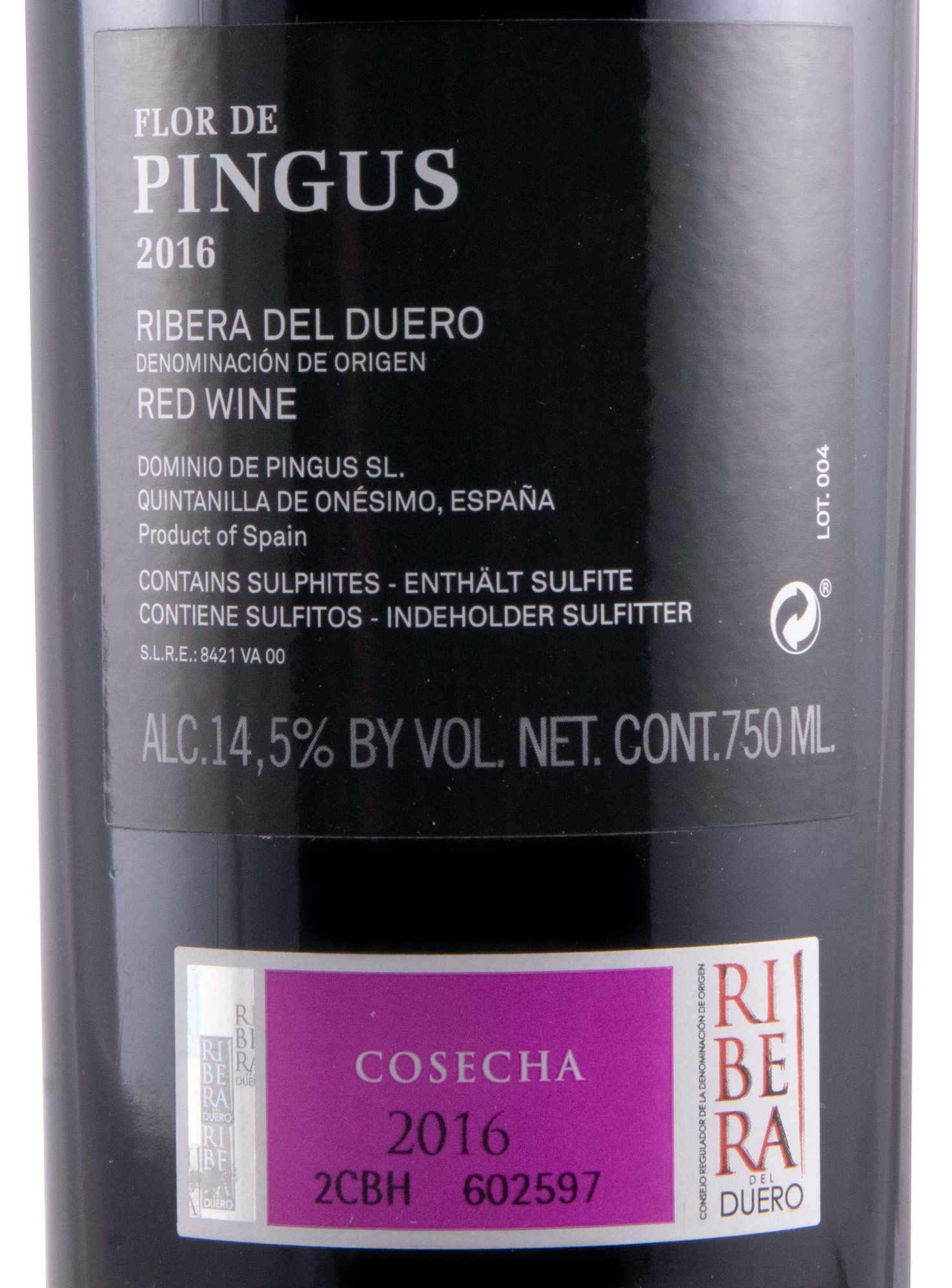 2016 Flor de Pingus Ribera del Duero tinto