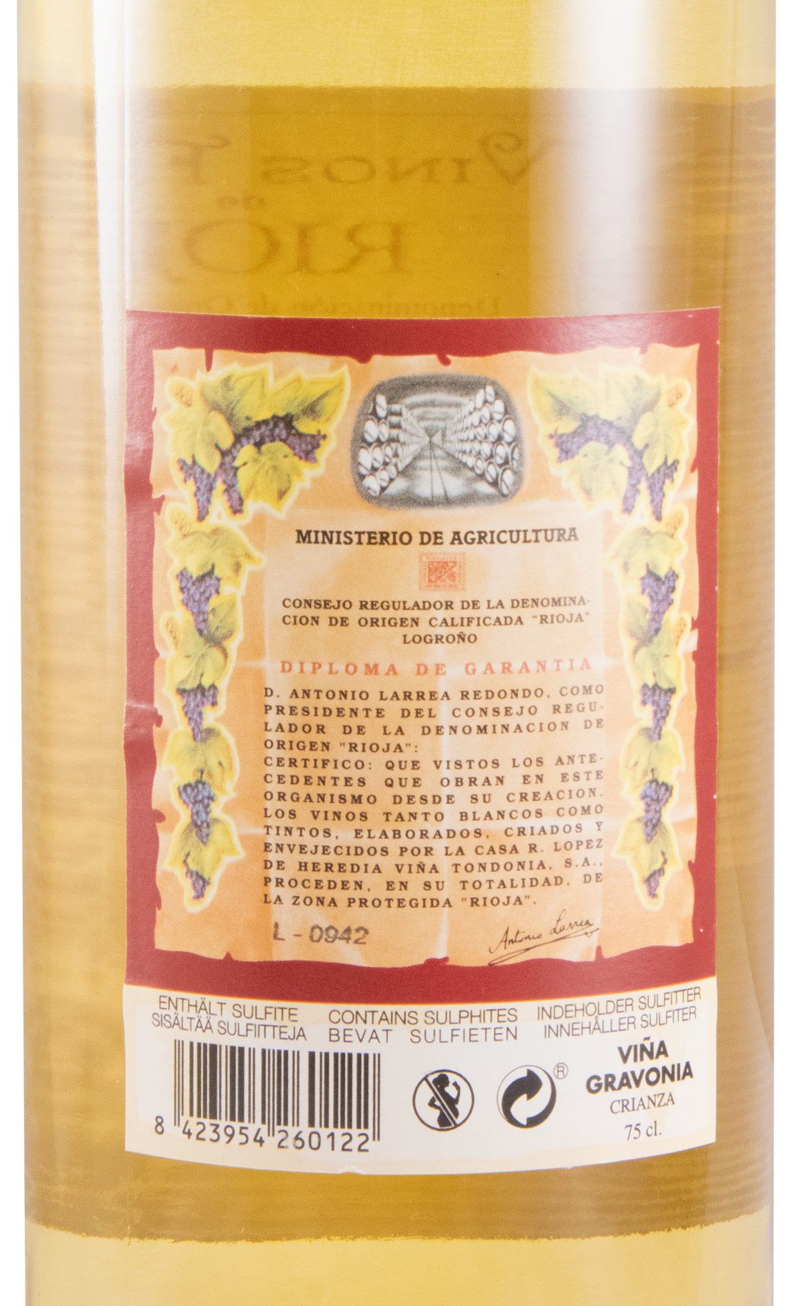 2014 López de Heredia Viña Gravonia Crianza branco