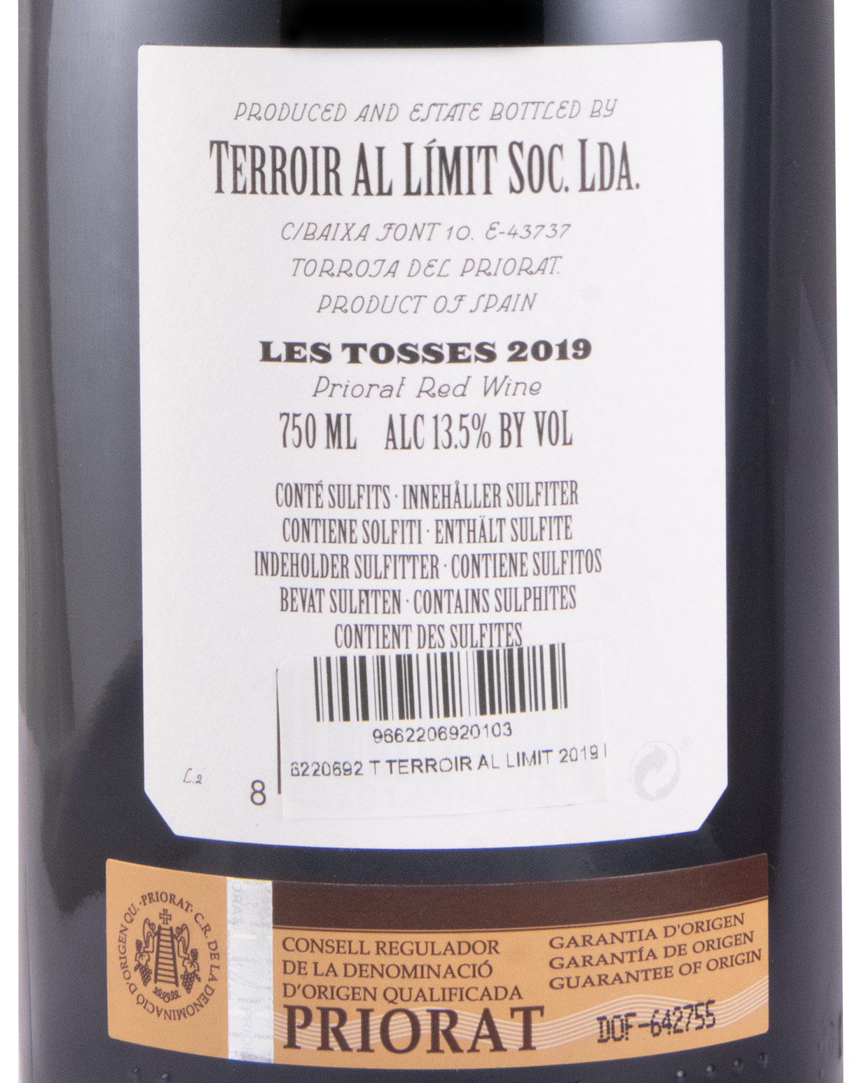 2019 Terroir al Límit Les Tosses Priorat tinto