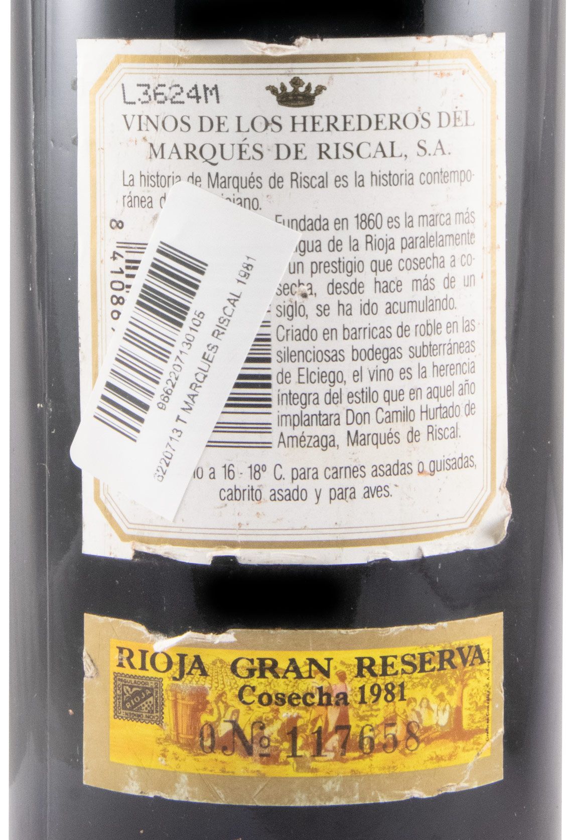 1981 Marqués de Riscal Gran Reserva Rioja tinto