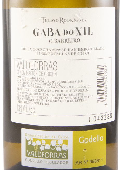2022 Telmo Rodríguez Gaba do Xil O Barreiro Valdeorras branco