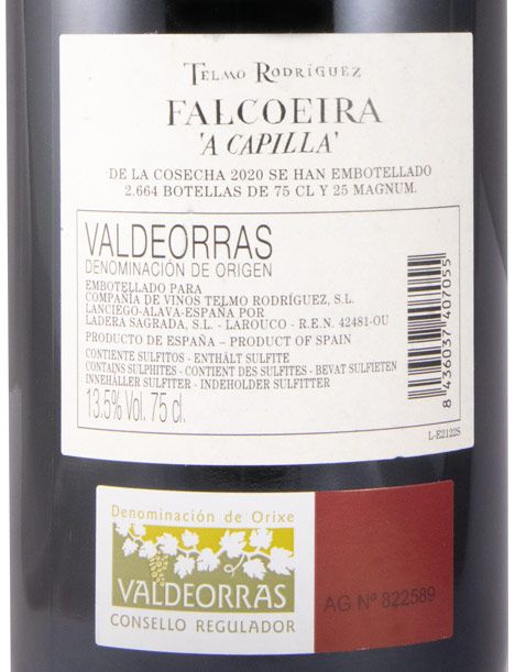 2020 Telmo Rodríguez Falcoeira A Capilla Valdeorras tinto