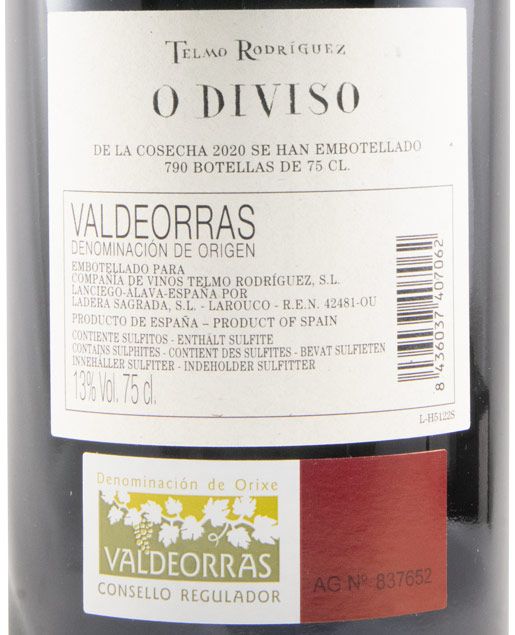 2020 Telmo Rodríguez O Diviso Valdeorras red