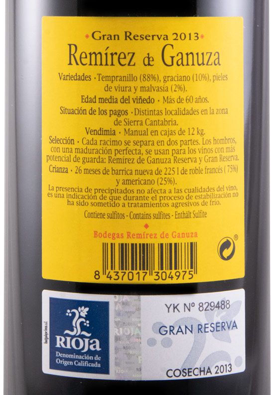 2013 Remírez de Ganuza Gran Reserva Rioja tinto