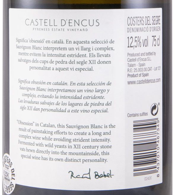 2019 Castell d'Encús Taleia branco