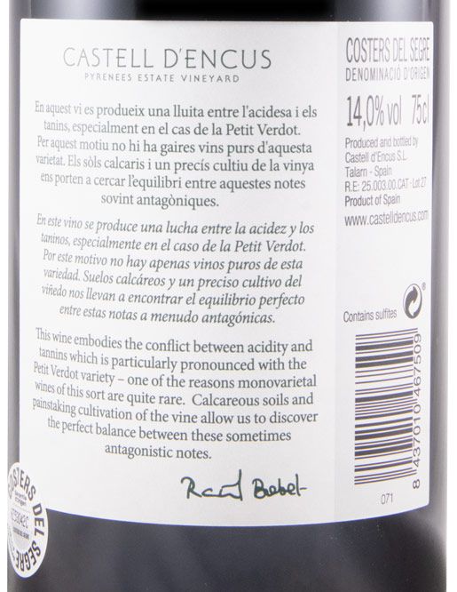 2017 Castell d'Encús Saktih PV tinto