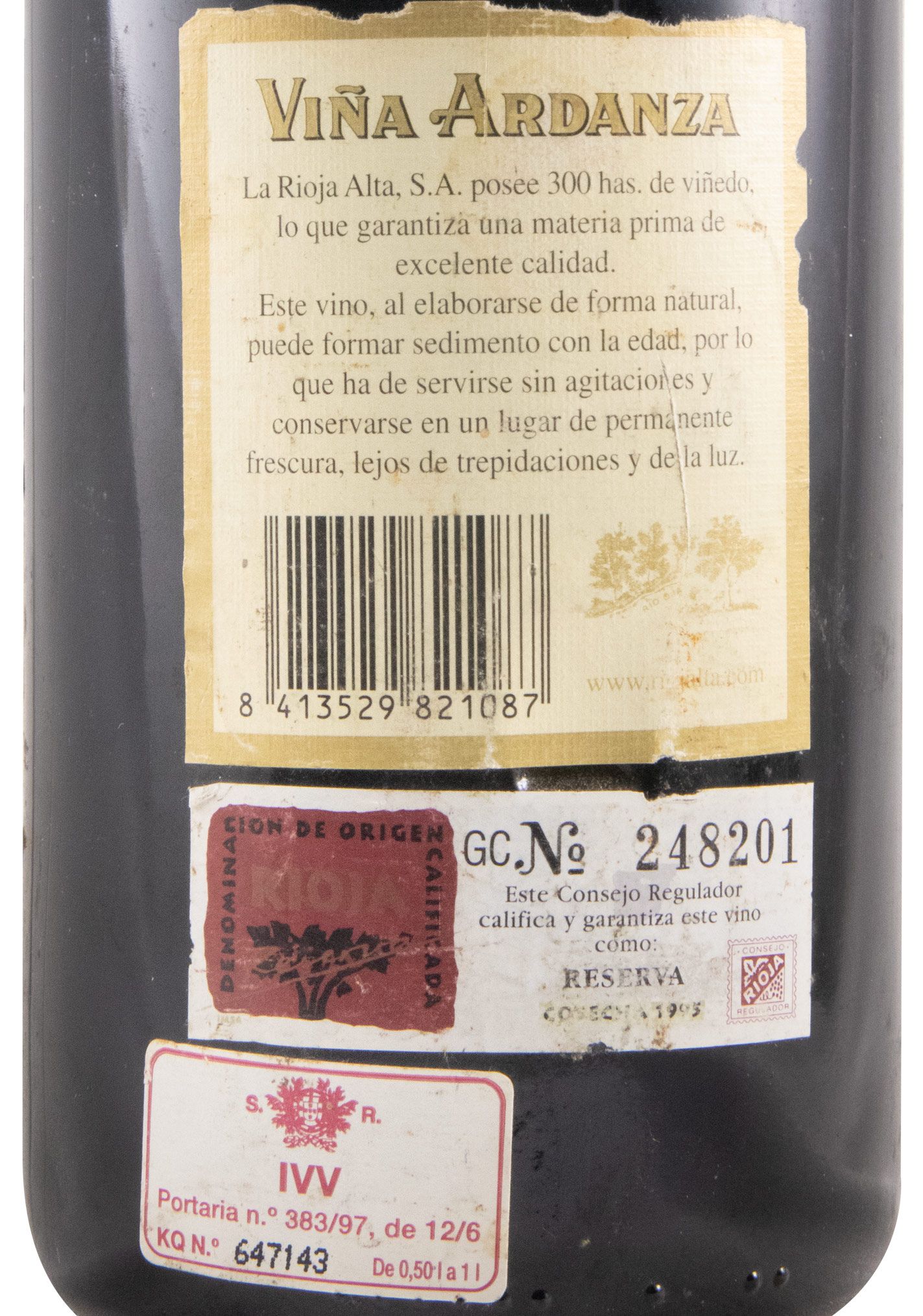 1995 La Rioja Alta Viña Ardanza Reserva tinto
