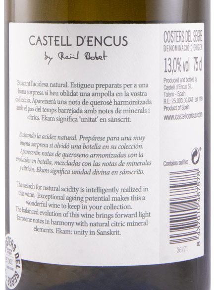 2022 Castell d'Encús Ekam branco