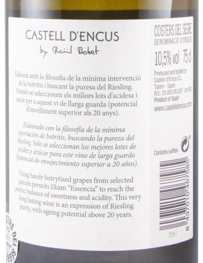 2021 Castell d'Encús Ekam Essència branco