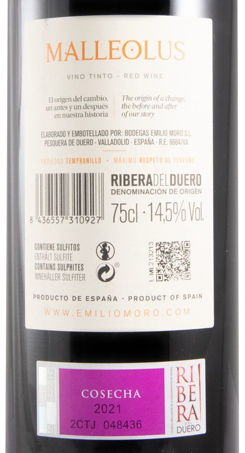 2021 Emilio Moro Malleolus Ribera del Duero tinto