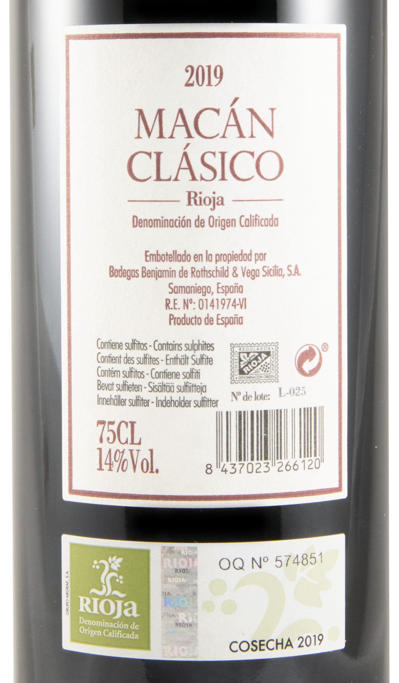 2019 Benjamin Rothschild & Veja-Sicilia Macán Clasico Rioja tinto