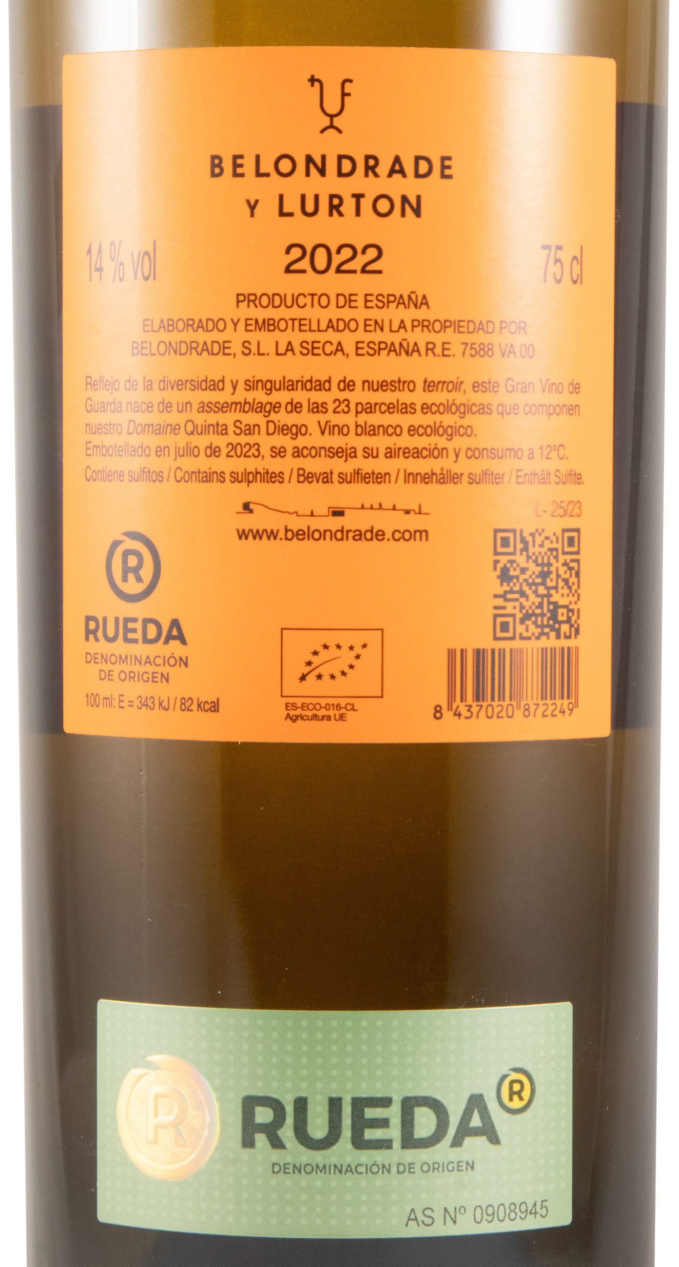 2022 Belondrade y Lurton Rueda biológico branco