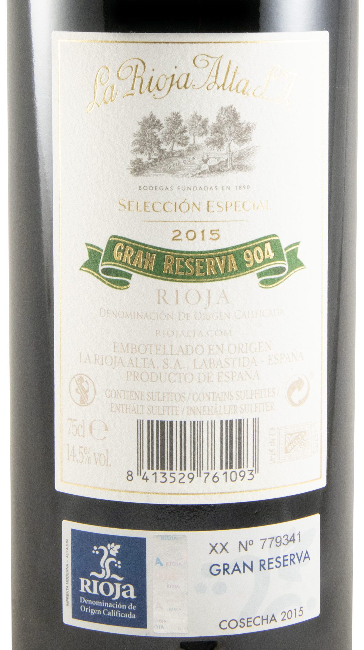 2015 La Rioja Alta 904 Gran Reserva tinto