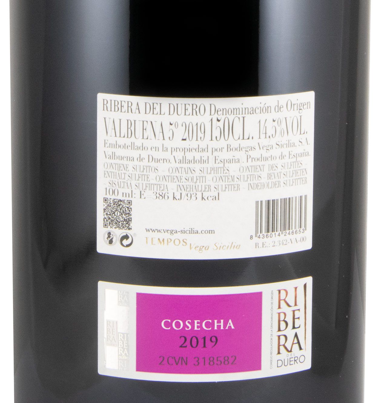 2019 Vega-Sicilia Valbuena 5º Ribera del Duero tinto 1,5L