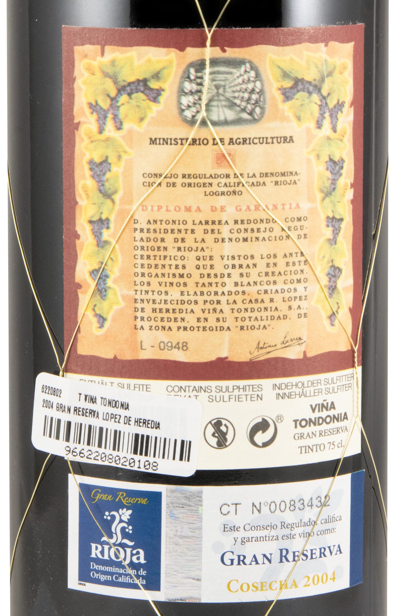 2004 López de Heredia Viña Tondonia Gran Reserva tinto