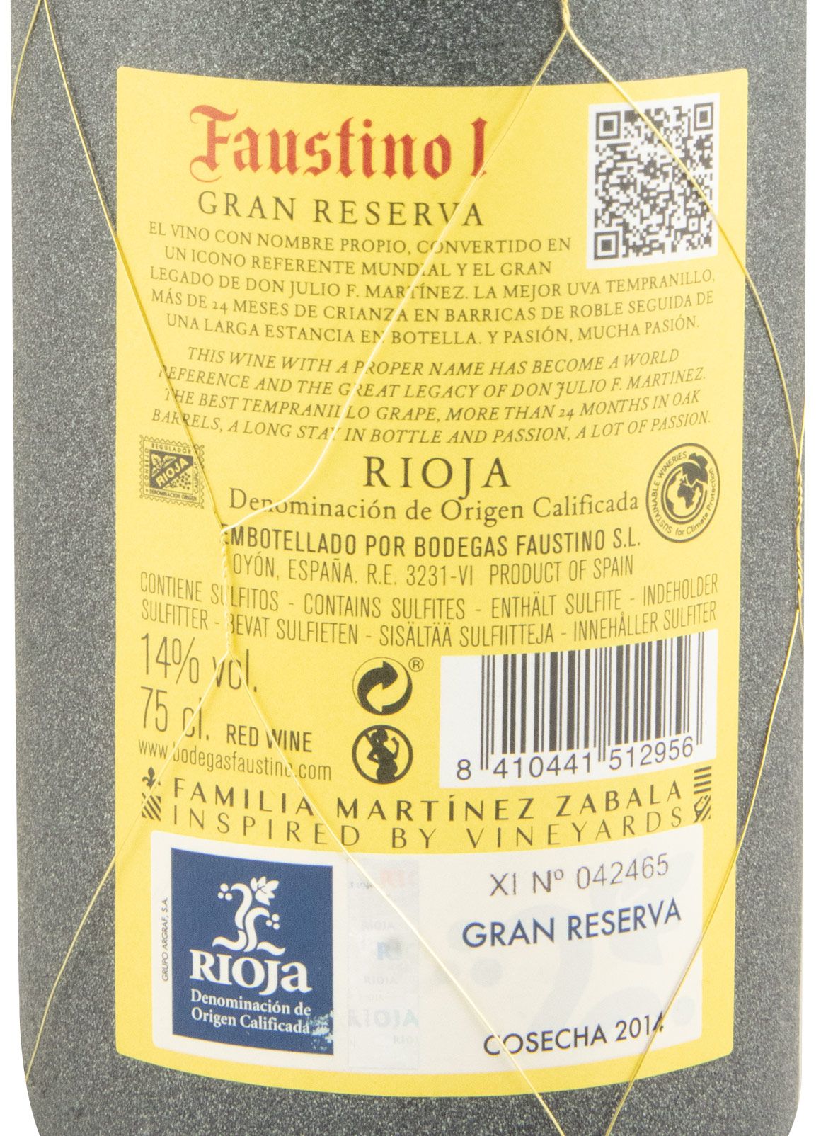 2014 Faustino I Gran Reserva Rioja tinto