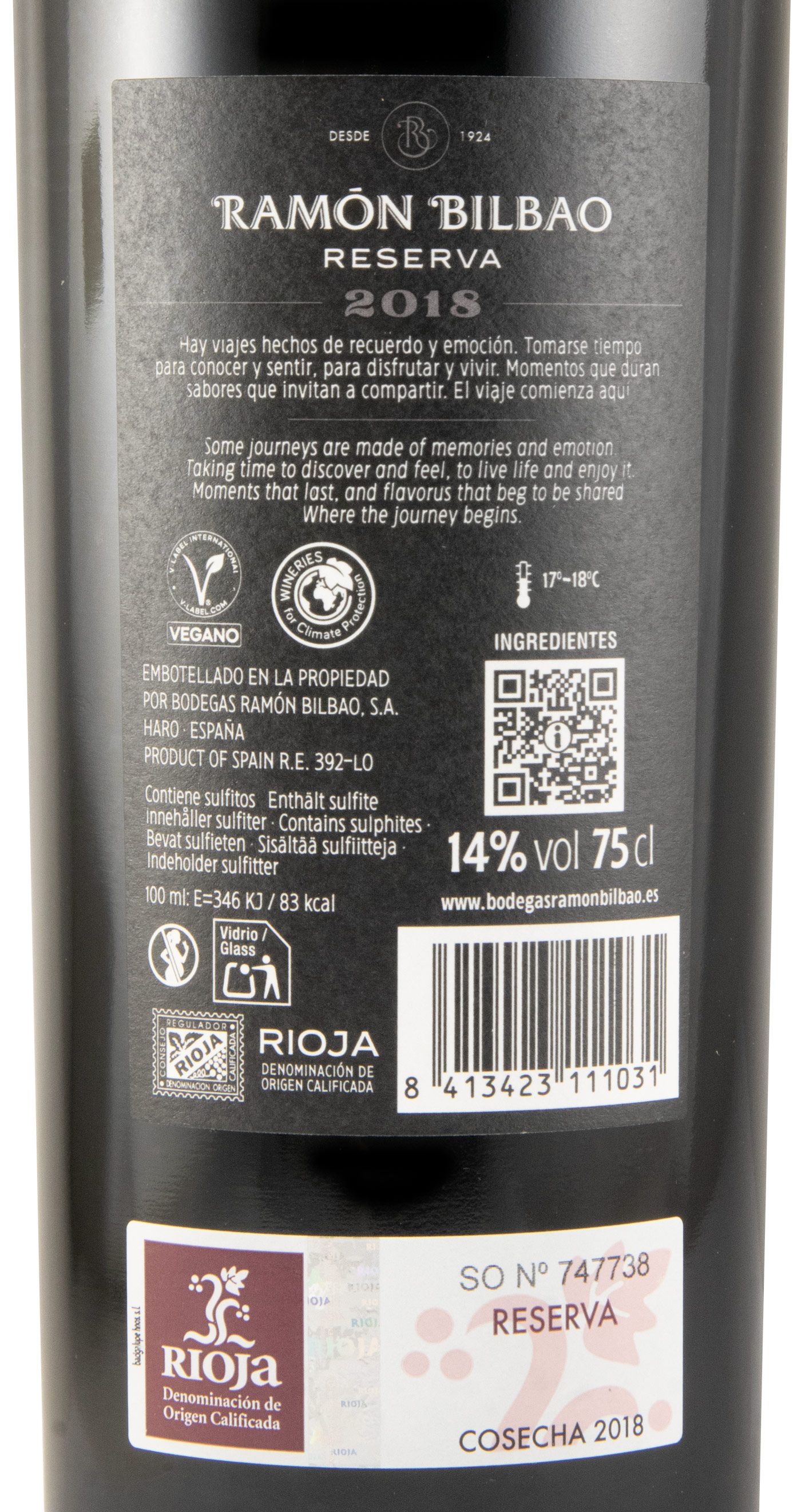 2018 Ramón Bilbao Reserva red