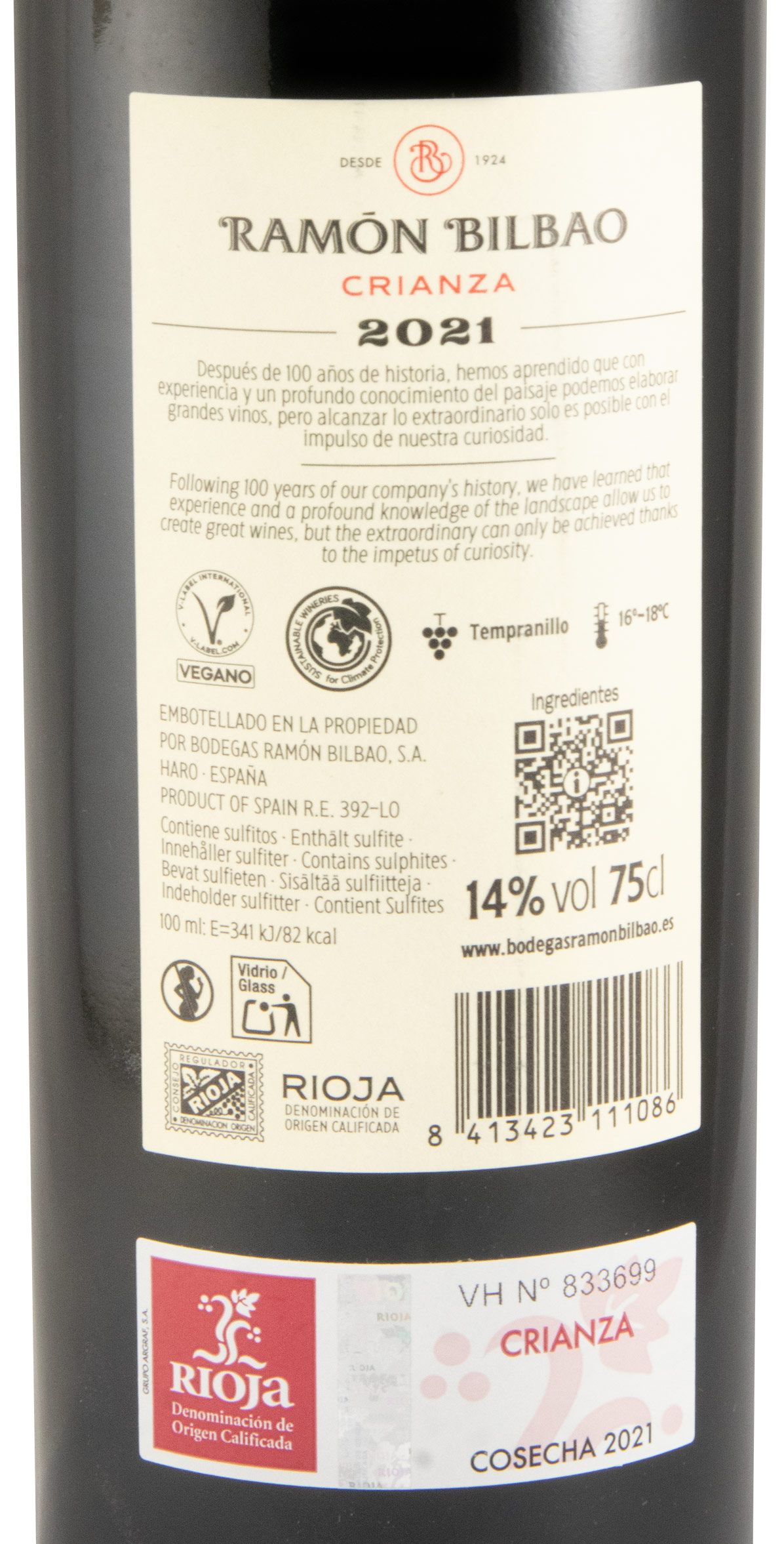2021 Ramón Bilbao Crianza tinto