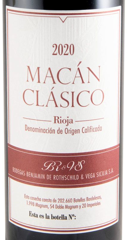 2020 Benjamin de Rothschild & Vega-Sicilia Macán Clásico Rioja tinto