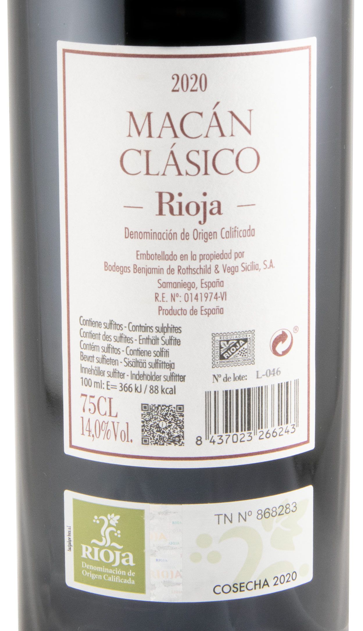 2020 Benjamin de Rothschild & Vega-Sicilia Macán Clásico Rioja tinto