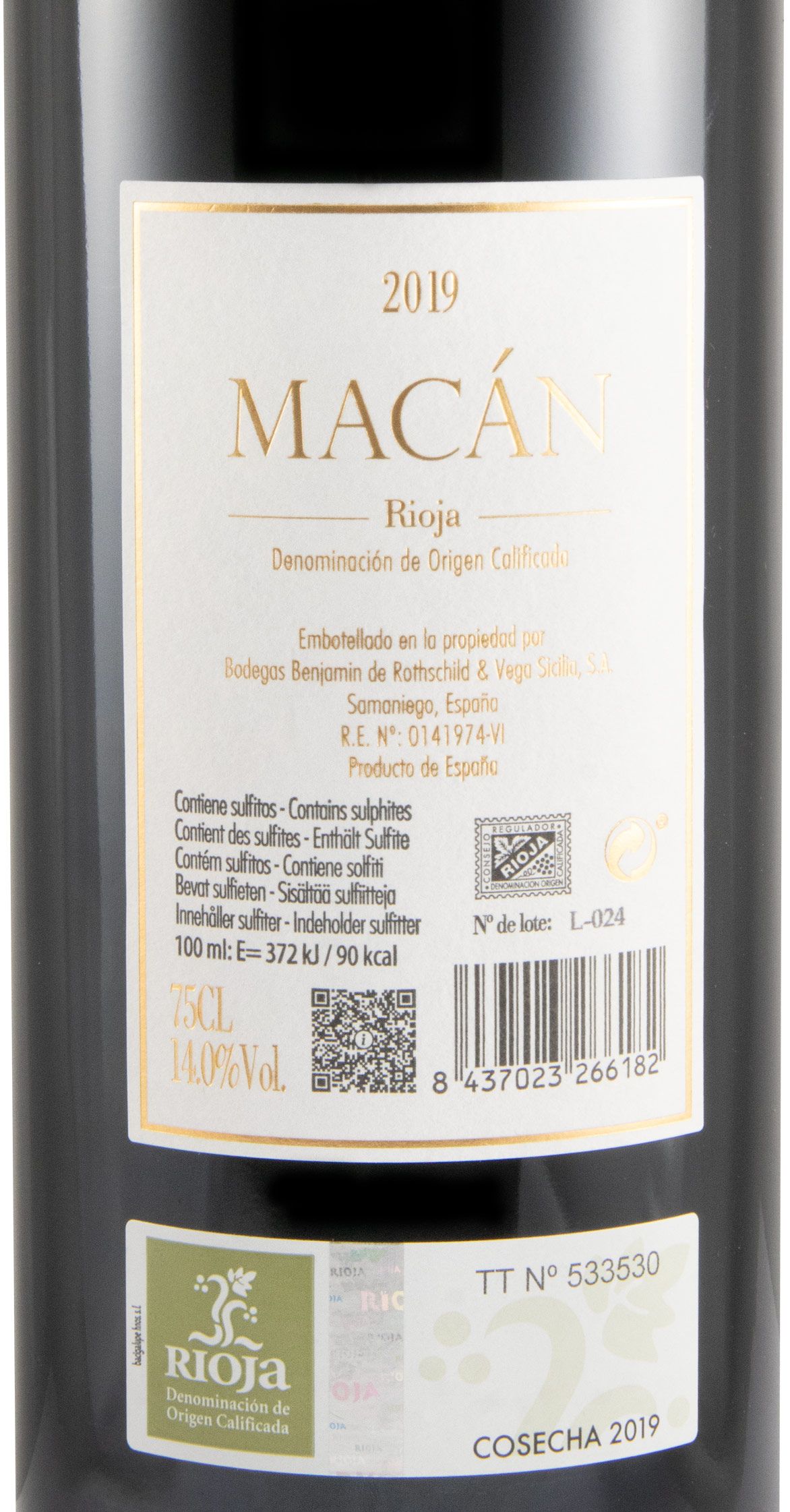2019 Benjamin de Rothschild & Vega-Sicilia Macán Rioja tinto