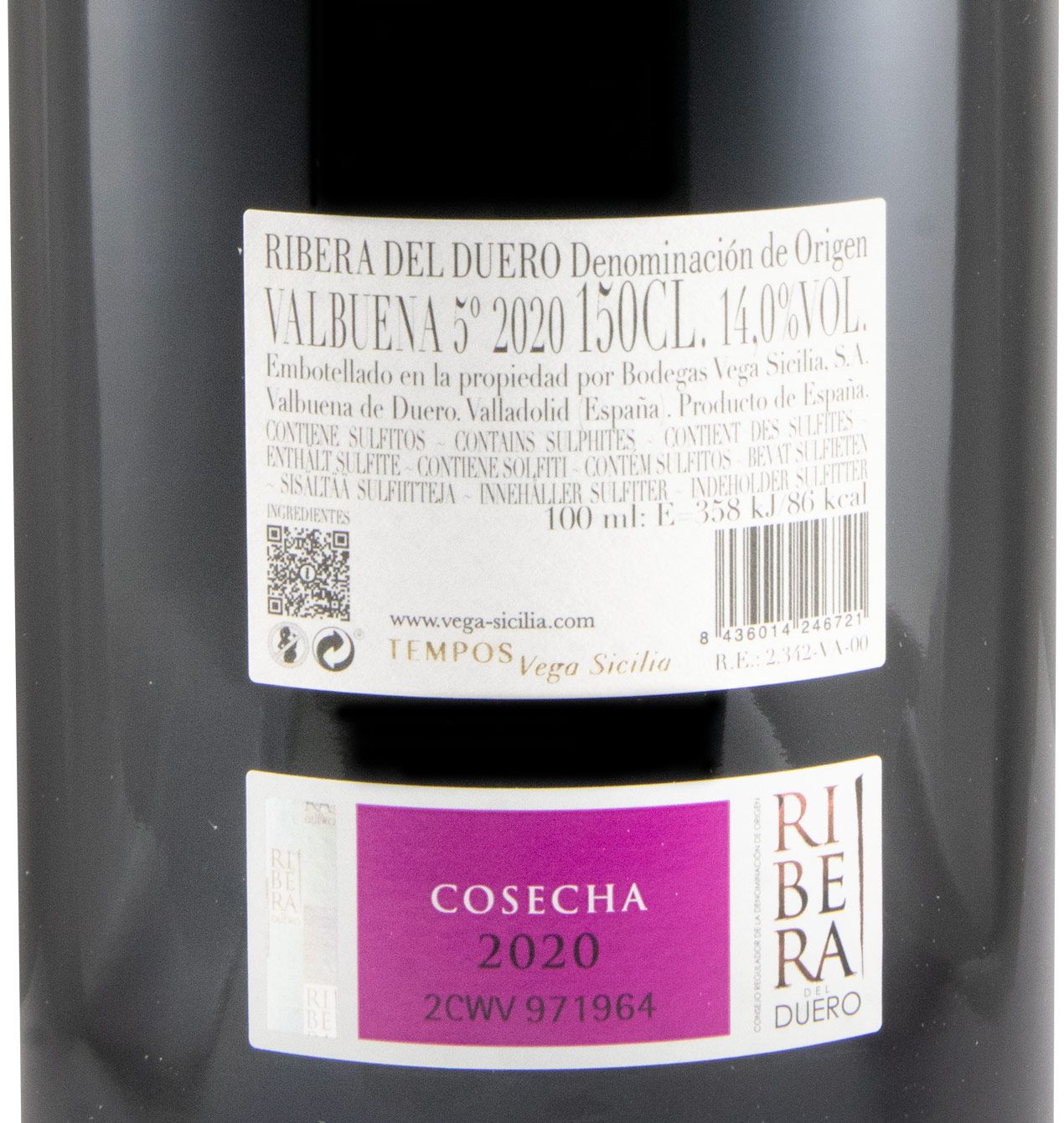 2020 Vega-Sicilia Valbuena 5º Ribera del Duero tinto 1,5L