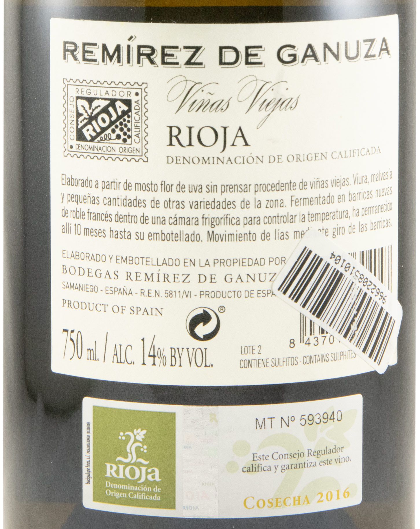2016 Remírez de Ganuza Rioja branco